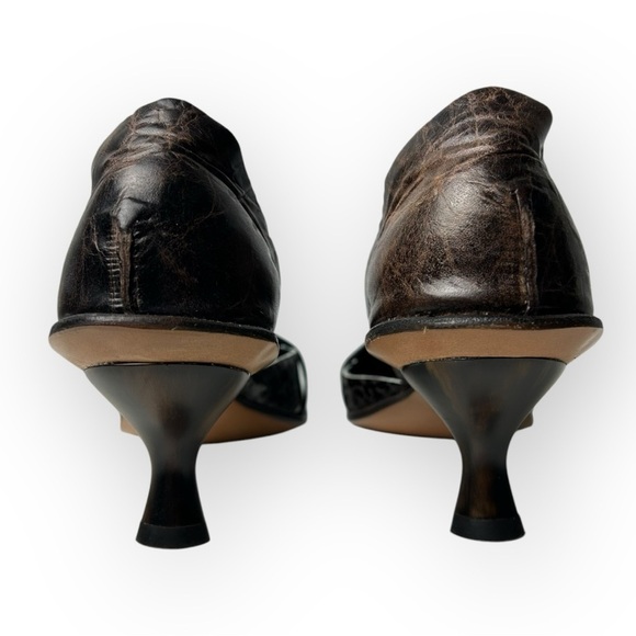 Cydwoq Vintage Wing Brown Kitten Heel Shoe 36.5 - Picture 6 of 11